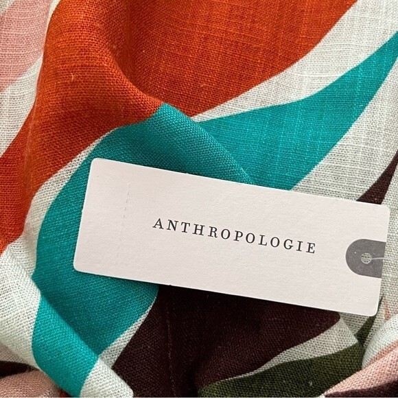 Anthropologie Hutch Raven Printed Tapered Trousers Women's Size 12 Linen Pants - Picture 7 of 10